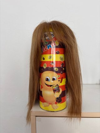 Peluca pelo natural castaño