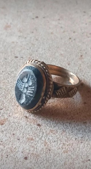 Anello sigillo afghano vintage mm 18,8