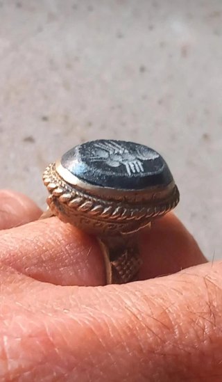Anello sigillo afghano vintage mm 18,8