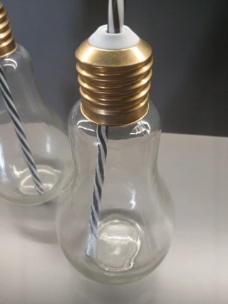Vaso Bombilla Vidrio Dorado