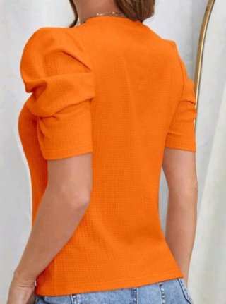 Camiseta naranja manga abullonada Talla XS