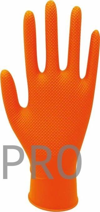 GUANTES DESECHABLES NITRILO NARANJA 100 UDS 65102