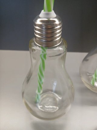 Vasos Bombilla Vidrio con Pajita
