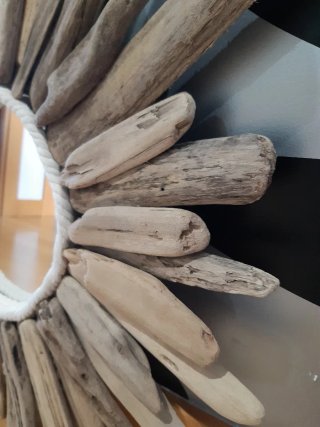 Espejo Madera Flotante Boho Hecho a Mano