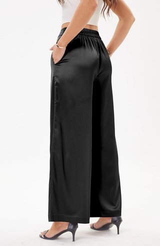Pantalón fiesta satén Zara negro