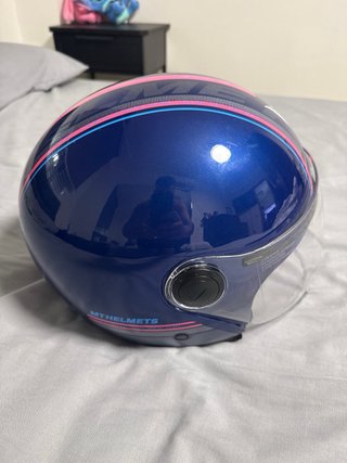 Casco MT Helmets Street Azul/Rosa talla S