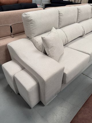 Sofá Chaise Longue Covadonga Tela Beige
