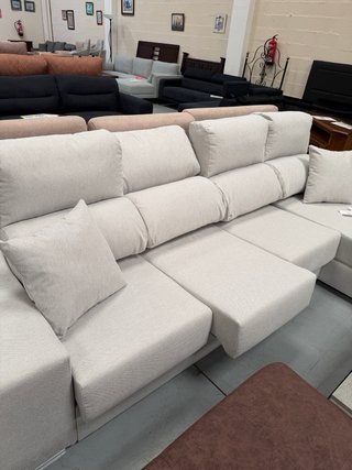 Sofá Chaise Longue Covadonga Tela Beige