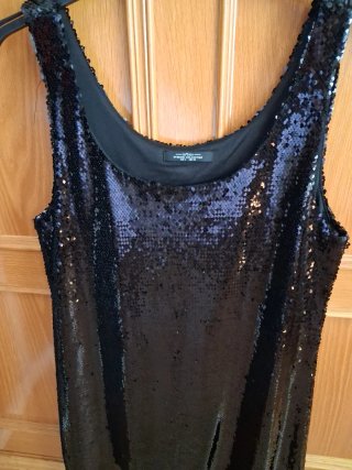 Vestido negro lentejuelas Lefties Talla M