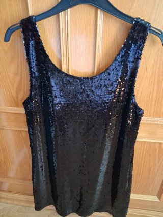 Vestido negro lentejuelas Lefties Talla M