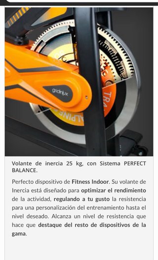 Bicicleta Spinning Estática Naranja