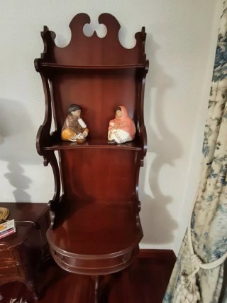 Mueble mesita estantería de madera