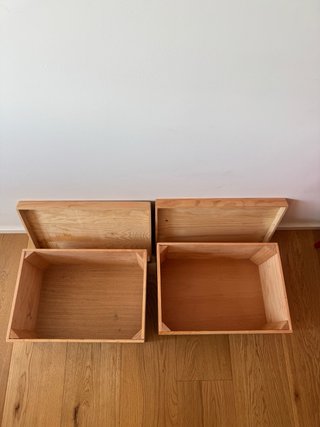 2 Cajas de Almacenamiento de Madera