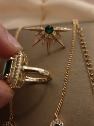 Conjunto Joyería Chapado Oro 18k Anillo T8