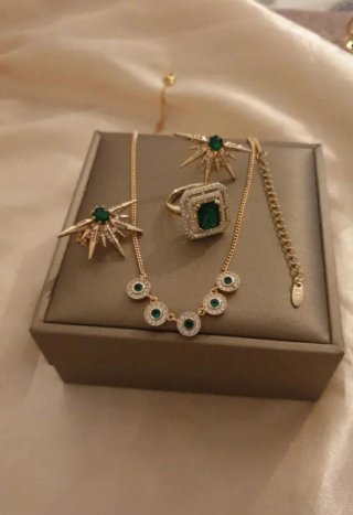 Conjunto Joyería Chapado Oro 18k Anillo T8