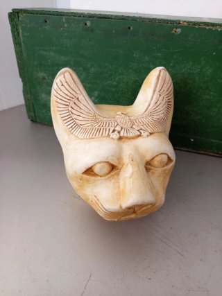 Cabeza Diosa Bastet Antigua Gato Piedra