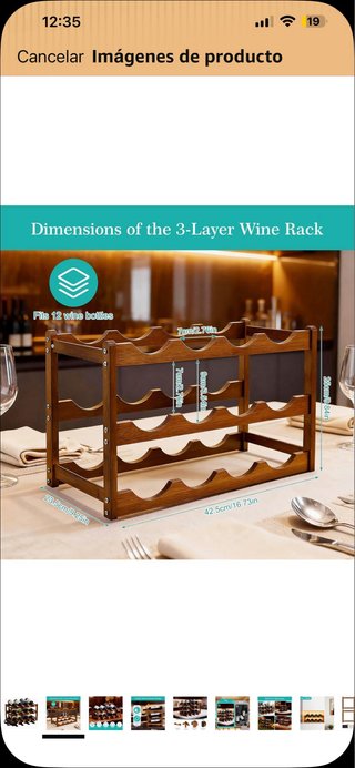 Scaffale per bottiglie di vino in legno