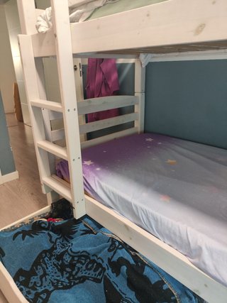 Cama Litera Blanca + Cajón Almacenaje