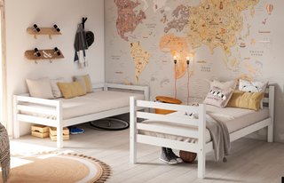 Cama Litera Blanca + Cajón Almacenaje
