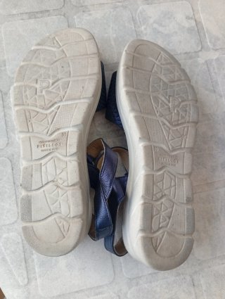 Sandalias Pitillos Mujer Azul/Beige talla 39