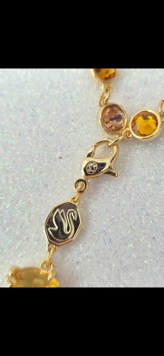 Colar Swarovski Gema Joia Dourado Amarelo