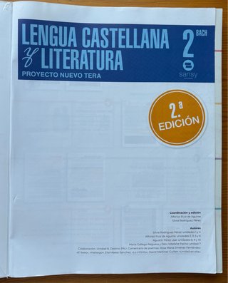 Libro Lengua Castellana y Literatura - 2do. Bach.