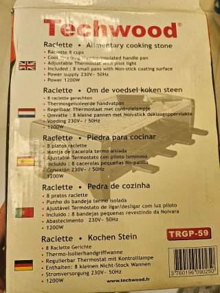Raclette Techwood 8 personas + piedra para cocinar