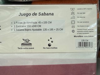 Juego de sábanas 3 piezas