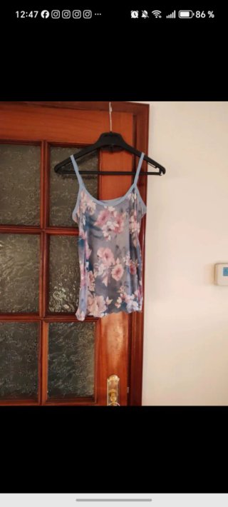 Pijama corto floral y azul