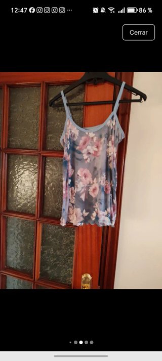 Pijama corto floral y azul
