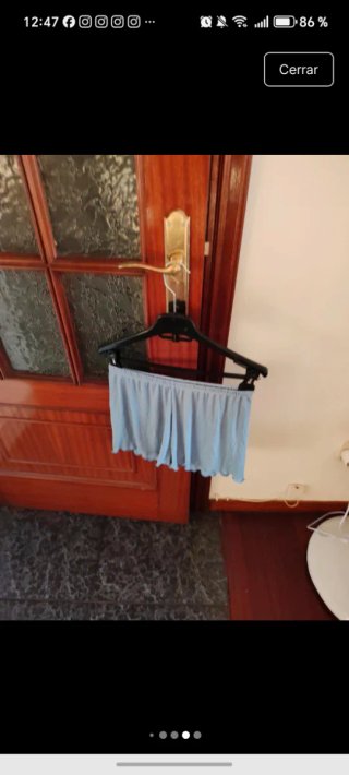 Pijama corto floral y azul