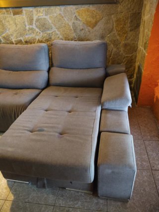 Sofá modular chaise longue gris