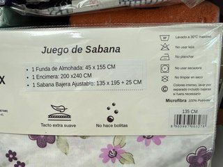 Juego de sábanas 3 piezas