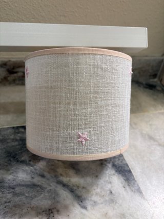 Lámpara de mesa y techo tela rosa