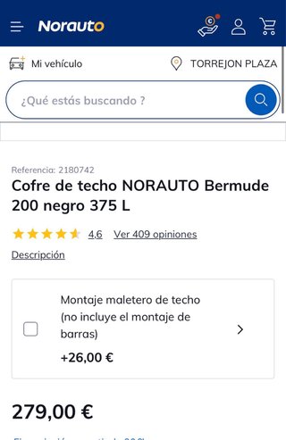 Cofre de techo Norauto + Barras Cruz
