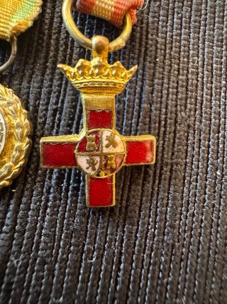 Barra de medallas militares españolas vintage