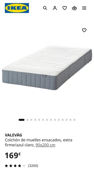 Somier tapizado Lyngor y colchón Valevag Ikea
