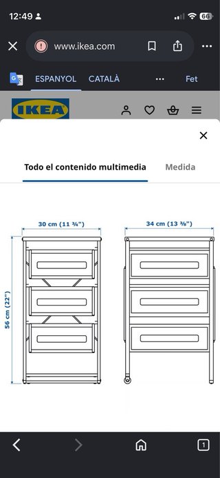 Cajonera Metálica Ikea lennart