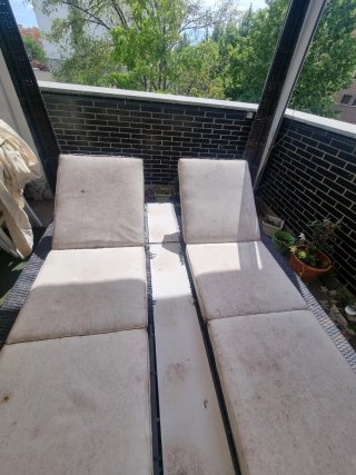 Cama Balinesa Exterior Beige y Negra