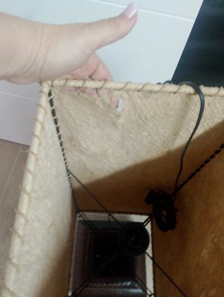 Lámpara de pie vintage cuero y madera