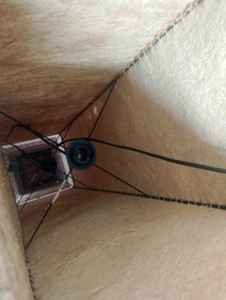 Lámpara de pie vintage cuero y madera