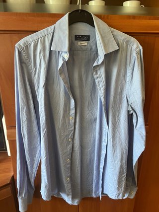 Camisa Zara Hombre Azul Talla S