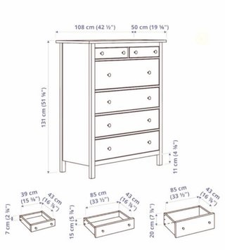 Cajonera Ikea Hemnes Blanco