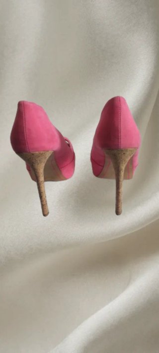 Zapatos tacón plataforma rosa Bershka T36