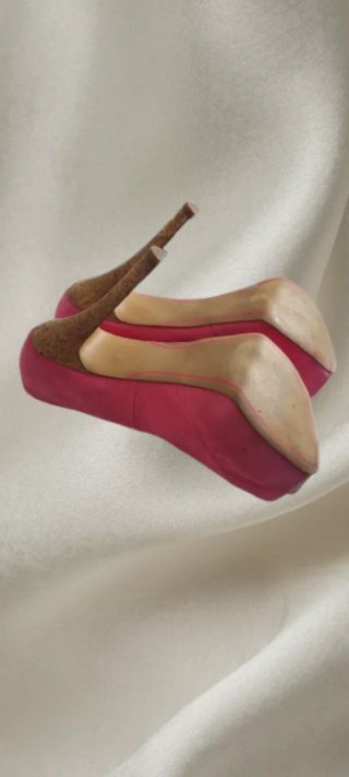 Zapatos tacón plataforma rosa Bershka T36