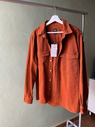 Sobrecamisa Zara Hombre Talla L Naranja