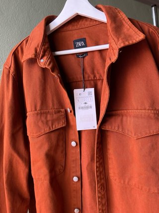 Sobrecamisa Zara Hombre Talla L Naranja