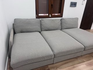 Sofá Chaiselongue Gris 3 Plazas