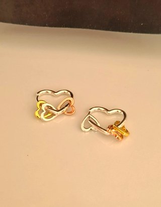Pendientes Plata Corazón Tricolor