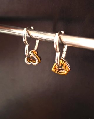 Pendientes Plata Corazón Tricolor